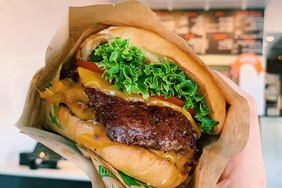 A double cheeseburger from San Francisco's super duper.